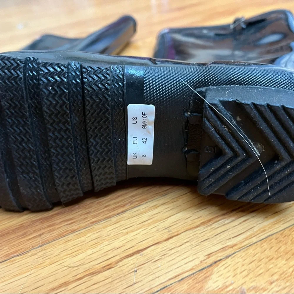 Hunter tall rain boots black shinny women’s size 9 - Picture 2 of 7